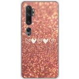 1001 coques Xiaomi Bedrukt siliconen hoesje compatibel met Xiaomi Mi Note 10, Xiaomi Mi Note 10 Pro Paillettes coeur