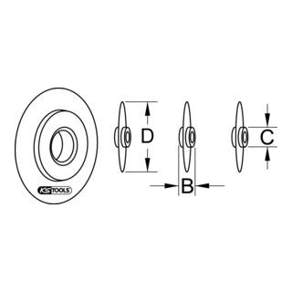 KS Tools Vervangend snijwieltje voor buissnijder - Ø 44,6 mm - 1 stuk