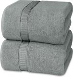 Utopia Towels Premium Jumbo Badlaken (90 x 180 cm), 2 Pak 100% Ringgesponnen Katoen Zeer Absorberend en Snel Droog Extra Grote Badhanddoek - Superzachte hotelkwaliteit Handdoek (Koel grijs)