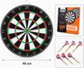 T & F Creations Dartbord - 45 cm - met 6 pijlen - darten - dubbelzijdig - darts - sportief spelen