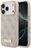 Guess 4G Logo Plaat Voor iPhone 17 Pro Magsafe Case Met Luxe Logo Zwart