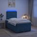 Prolenta Maison Exclusive Lit boxspring avec matelas et tête de lit bleu, dimensions 120 x 190 cm, revêtement en velours