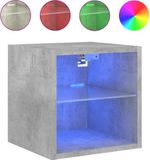 vidaXL Tv-wandmeubel met LED-verlichting 30x28,5x30 cm betongrijs
