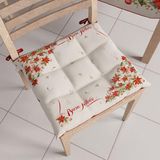 PETTI Artigiani Italiani - Zitkussen voor kerst-keukenstoelen, 6-delige set, kerststoelkussens van microvezel met linten, 100% Made in Italy