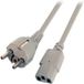 Netzkabel Schutzkontakt 180° - C13, 180° grau, 3,0 m, 3 x 1,00 mm² - 1 VPE = 10 Stück