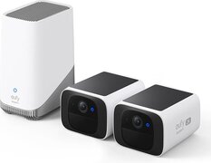 eufy security S220 SoloCam en een Homebase 3 -Beveiligingscamera op Zonne-energie - Draadloze Buitencamera - Eindeloze Energievoorziening, 2K Resolutie