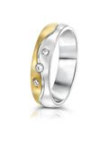 Lucardi Dames Vriendschapsring Valletta zirkonia - Ring - Cadeau - Staal - Zilver- en Goudkleurig