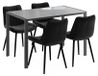 Vicco Ensemble de table à manger "Grand", Gris 120 x 70 cm | avec 4 chaises (noires)