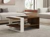 GAYA Table basse 80 cm noyer/blanc
