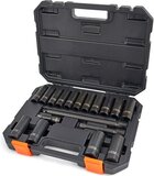 HBM Professionele 18 Delige 1/2" Krachtdoppenset met Verlengstukken - Zwart - 9237