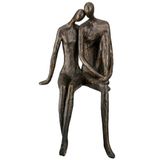 Casablanca Decoratieve sculptuur van kunsthars, liefdespaar, met hanger, brons, hoogte: 35 cm