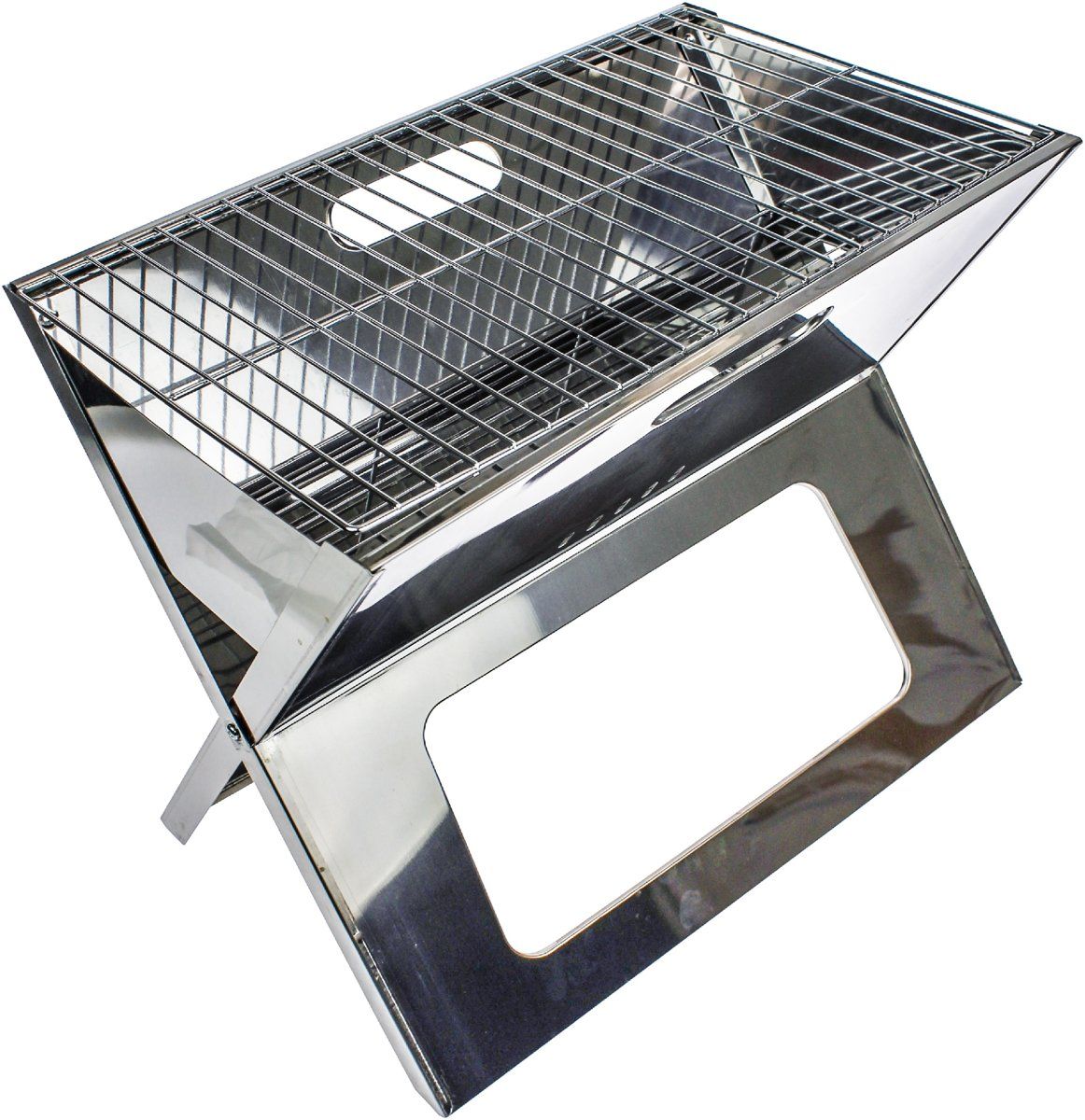 United Entertainment Draagbare Barbecue - Notebook BBQ - RVS