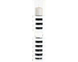DKD Home Decor Kaarshouder Kristal Zwart Kunststof 6 x 6 x 28 cm