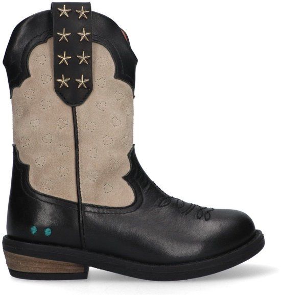 BunniesJR 225828-589 Meisjes Cowboy Boots - Zwart - Leer - Ritssluiting