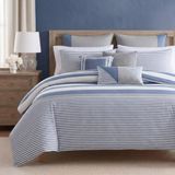 Nautica Queen dekbedovertrekset, katoenen omkeerbaar beddengoed met bijpassende shams, mediterraan geïnspireerd woondecor voor alle seizoenen (Fairwater Blue, Queen)
