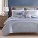 Nautica Queen dekbedovertrekset, katoenen omkeerbaar beddengoed met bijpassende shams, mediterraan geïnspireerd woondecor voor alle seizoenen (Fairwater Blue, Queen)