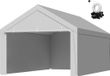 Vevor Carport Vervangend Dak, 3,65x6,09 M, Draagbare Garagetent met Zijwanden, Uv-Bestendig, Zware Autohoes, Grijs