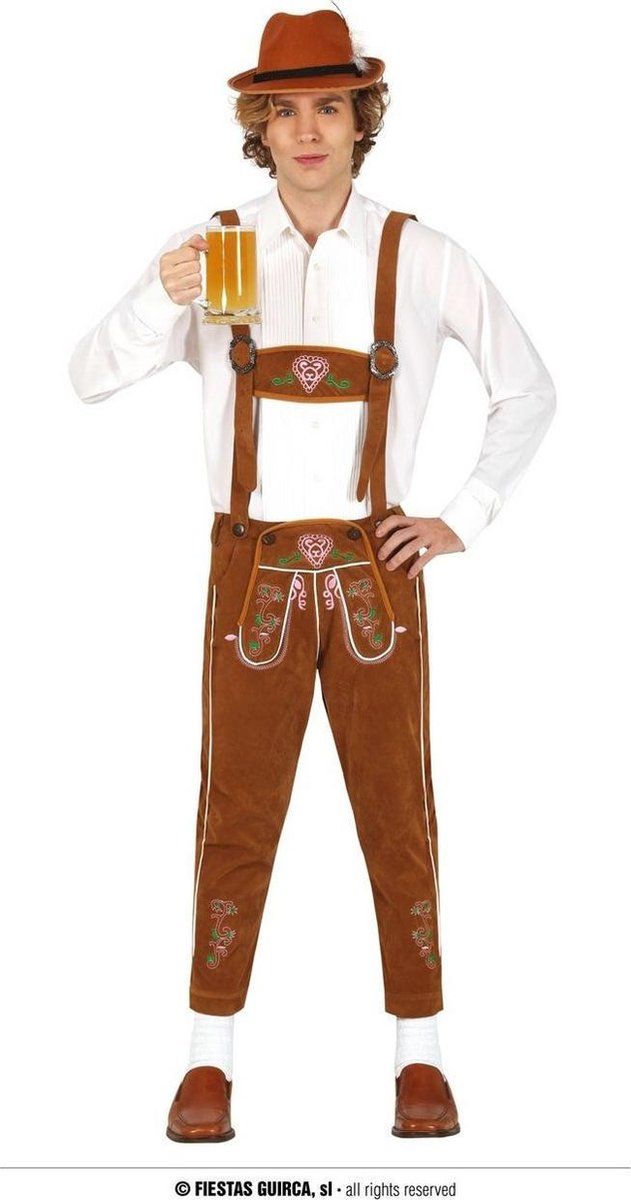 Fiestas Guirca Lederhosen Tiroler Heren Bruin Maat 52-54