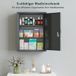 WINS Armoire À Pharmacie Murale Avec Serrure, Étagère En Acier 3 Niveaux, 40 X 15 X 53,5 Cm, Gris Anthracite