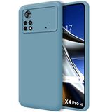 Zachte Xiaomi Poco X4 Pro 5G Zachte vloeibare siliconen beschermhoes, blauw