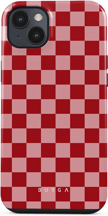 Burga Tough Case iPhone 14 - Rood - Geometrisch patroon