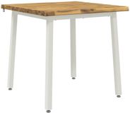 vidaXL Massief Acacia Hout Wit Vierkant Eettafel 90 x 90 x 75 cm