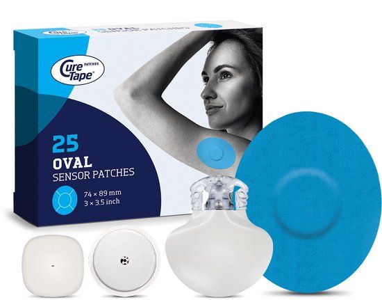 CureTape Patches - Sensor Pleisters - Blauw - 25 Stuk(s)