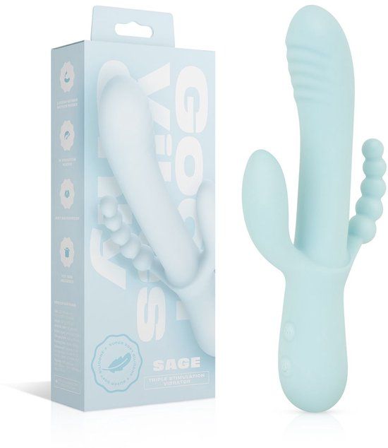 Good Vibes Only - Triple Stimulation Vibe - Soft Silicone - Blauw