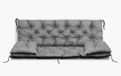 AIO FACTORY Coussin de jardin 150x60x50 cm + 2 coussins pour banc à bascule imperméable gris