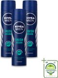 Nivea Men Fresh Ocean Déodorant Spray - 3 x 150 ml
