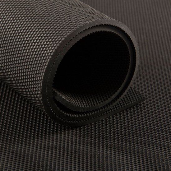 Rubber mat supergrip | Rubber loper | 2 x 1,8 meter | 3mm dik | Zwart