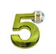 PARENCE - Deurnummer 3D - 10 cm - Premium geborsteld kunststof - glanzend gouden effect - extra sterke lijm - deurnummer, straat, huis (5, goud)