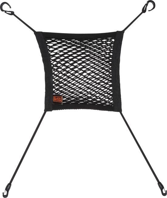 BLACK+DECKER Autostoel Organizer Opbergnet - Bagagenet 30 x 28 cm - Auto Organizer Achterbank