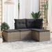 Maison Exclusive - Ensemble de meubles de jardin 4 pièces avec banc et coussins, gris, en polyrotin