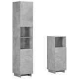 vidaXL Badkamerkast Set 2 Stuks Betongrijs Bewerkt Hout