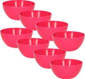 Plasticforte Bols - 8x - plastique - bols - dessert/petit déjeuner - D14 x H6 cm - fuchsia rose