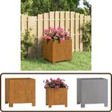 vidaXL Plantenbak met poten - roestig - 30x30x30 cm - cortenstaal