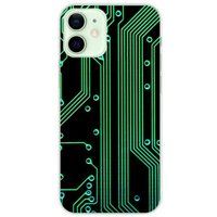 Apple iPhone 12 Mini Bedrukt siliconen hoesje Texture circuit geek