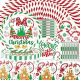 Non-branded Festive Christmas Tableware - Paper Plates, Cups and Napkins - For 20 Guests