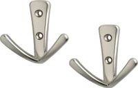 SIRO Hook - 2x - double hook - zamac - silver-coloured - 7.1 cm - wall hook - coat hook