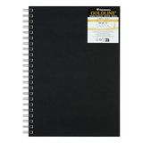 Clairefontaine 34307C Spiraal Schetsboek Goldline - 40 Vellen Ivoor Tekenpapier - A4 21x29,7 cm 140g - Staand Formaat - Stevige Zwarte Kaft met Linnenlook