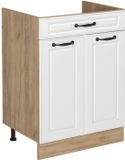 Vicco Keukenonderkast R-Line, Wit landelijk/Goudkleurig Eiken, 60 cm met lade zonder werkblad