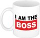 Bellatio Decorations Cadeau mok voor baas - rood - grappig - keramiek - 300 ml
