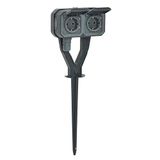 LEGRAND, Plexo New 2-voudig geaard stopcontact met tuinpaal, steekklemmen (SL), verhoogde aanraakbeveiliging, outdoor stopcontact, Schuko-standaard, 250 V, 16 A, IP55, 463 mm hoogte, antraciet