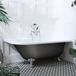 Hudson Reed Baignoire îlot demi-ronde Classique 168,5cm x 75cm - Metallic Tin avec pieds de baignoire chromés | Version droite | Oxford