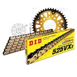 Kettingset DID Kettingset Stealth 525VX3 / 112 klinkslot goud voor Triumph Speedmaster America 865 cc Bj. 2005-2015