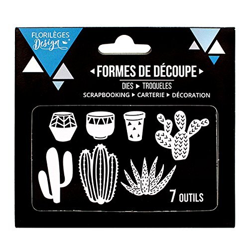 Florilèges Design FDD21609 Cactussnijders, Metaal, Grijs, 11,5 x 12,5 x 0,3 cm