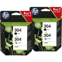 HP 304 Ink Cartridges - Duo Combo Pack