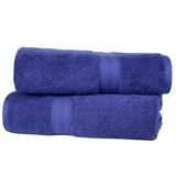 Amazon Basics Badhanddoeken voor in de badkamer, 100% katoen kleurvast, zacht absorberend, 70 x 140 cm, Koningsblauw, 2 stuks