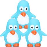 Krüger & Gregoriades Canard en bain/pingouin - 3x - Classic bleu - articles de salle de bain amusants - size 6 cm - plastique - jouets aquatiques pingouins